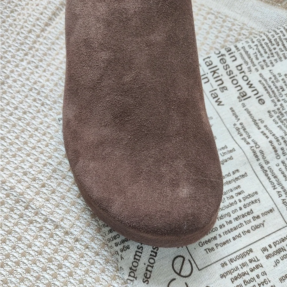 The Row Brown Suede Slip-On Clogs